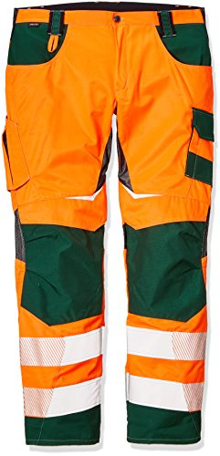 KÜBLER REFLECTIQ Warnschutz-Sommerhose PSA 2 | Warnorange/Moosgrün | Größe 56