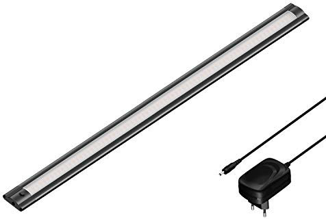 ledscom.de LED Unterbau-Leuchte SIRIS schwarz matt mit Netzteil, flach, 50cm, 655lm, weiß