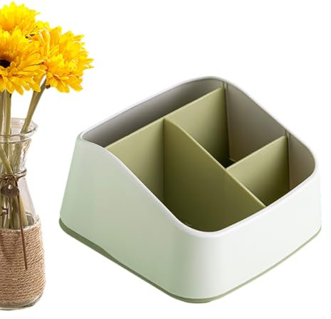 Novent TV Remote Control Holder, Remote Control Storage, Bedside Remote Control Organiser - Remote Box Desktop Organiser with Compartments, Table Organiser for Glasses, Pens, Scissors, Glue