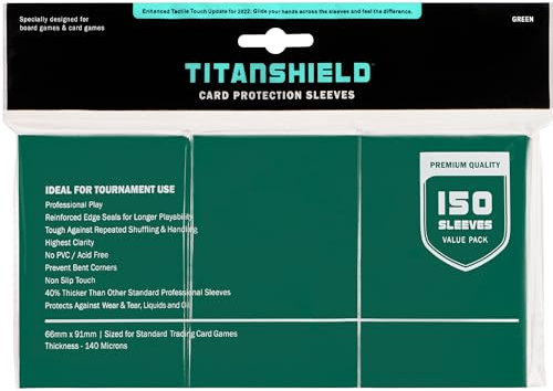TitanShield Brettspiel-Sammelkartenhüllen, Standardgröße, Deckschutz für MTG, Baseball-Kollektion, Dropmix, Grün, 150 Stück