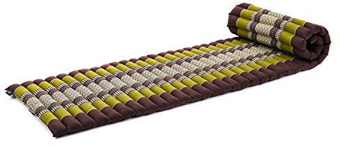 Leewadee Rollable Thai Mat 190 x 50 cm - Narrow Kapok Floor Mat for Sleeping & Meditation Futon Alternative