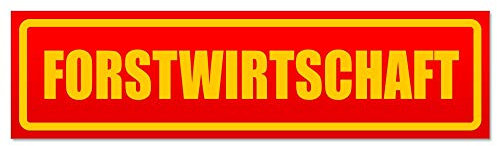 Kiwistar - Autoaufkleber - Forstwirtschaft - Hinweis Aufkleber Sticker für Auto, Kfz, Fahrrad, PKW, LKW - 60cm - Gelb - Rot