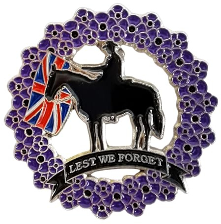 2024 Purple Poppy Pin Badge Brooch Animals Memorial Remembrance Day Pin Lest We Forget Soldier Army Horses Animals