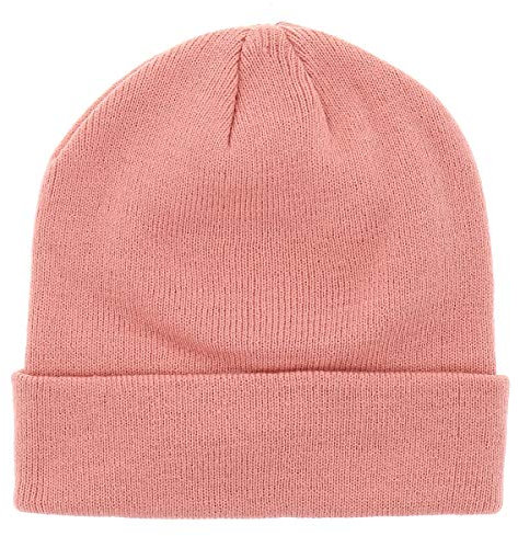 SHIPITNOW Manner rosa Herren oder Damen Wintermütze Einfarbig - Basic Strickmütze ohne Bommel - 100% Acryl Beanie- Einfaches und klassisches Mützen ohne Marke - Einheitsgröße