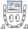 5 Stueck 200-cm = 2-Meter 3-mm starke Verlängerungs-Kette aus Edelstahl Bruchlast max 350 kg mit Schäkel Schraub-Verbinder aus V4A Befestigungs-Set Aufhängung von Boxsack Hängematte Hängesessel