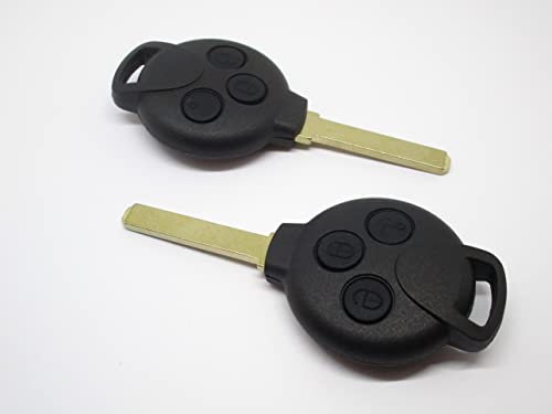 2X Custodia Cover Chiave Guscio Telecomando 3 Tasti Compatibile con Smart 451 Fortwo Forfour Roadster Coppia Nuovo
