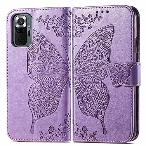 Handyhülle für Xiaomi Redmi Note 10 Pro Hülle Redmi Note 10 Pro | Book Case Flip Tasche mit Magnet Kartenfach Standfunktion | Flieder