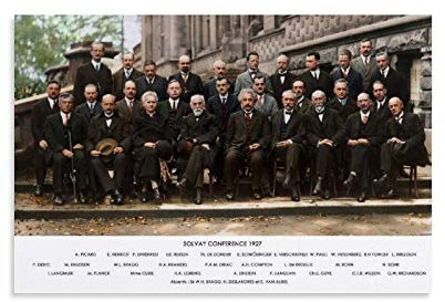 Hellove - Poster 'The Solvay Conferences And Physical Scientist Group', Modernes Schlafzimmer Wandposter, 61L x 40.6B cm