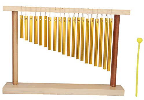 20-Tone Wind Chimes, Solid Wood and Metal Material Table Single‑Row Percussion Instrument Children's Musical Toy and Hammer Percussion Instruments Percussion Musical Instrument