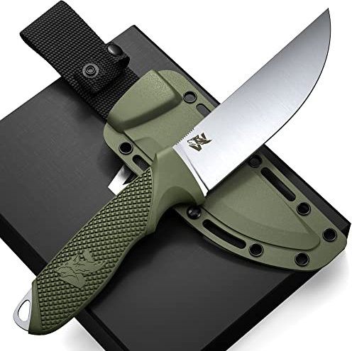 Wolfgangs W-FLAT Outdoor Messer feststehende Klinge - Inkl. Scheide - Ideales Angelmesser aus einem Stück D2 Stahl gefertigt - Premium Survival Messer - Perfektes Bushcraft Messer Outdoor