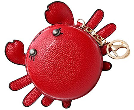 VALICLUD Kleine Damen Geldbörse Mit Kette Cartoon Krabben Design Aus Pu Mini Coin Purse Für Münzen Schlüssel Alltag Reisen