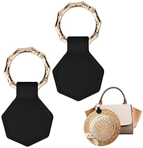 2 Stück Magnetic Hat Clip, Hexagon Legierung Hut-Clip für Reisen Magnet Hut-Clip für Tasche Anti-Verlust Kappen-Clips Outdoor-Reise-Zubehör Hut-Begleiter für Erwachsene (Schwarz)