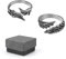 PARFCO 1 Paar Ring Schmuck, Verstellbarer Ring Damen, Silber Vintage Gothic Punk Ringe Set zum Tragen von Accessoires, Geburtstagsgeschenke, Valentinstagsgeschenke