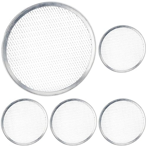 Vogue F011 Pizza Screen 9In Wire Mesh Baking Tray Cookware Bakeware, Silver (Pack of 5)
