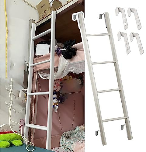 MBROS Échelle de lit superposé pour Camping-Car avec Crochet, échelle de lit superposé Blanche pour Camping-Car, Caravane, Caravane, escabeau de Ferme