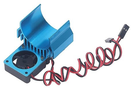 RC-Auto-Lüfter, IP44 Wasserdichter RC-Kühlkörper, Hochgeschwindigkeits-Lüfter, RC-Motor-Lüftergruppe für Traxxas Slash 4×4 VXL 1/10 RC-Car (Blau)