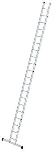 PROREGAL Sprossen-Anlegeleiter 350 mm breit mit Standard-Traverse | 20 Sprossen | Leiter, Teleskopleiter, Trittleiter, Bockleiter, Sprossen-Doppelleiter