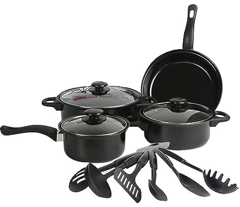 Irishom Juego de ollas y sartenes antiadherentes Juego de Utensilios de Cocina de 13 Piezas Regalos para Amigos y Familiares