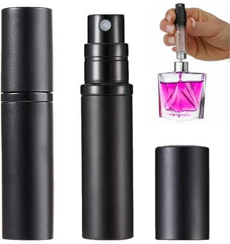 Atomizador Perfume Recargable - 2 Pieza Mini Frascos para Perfume Relleno Inferior, Portable Pulverizador Perfume a Prueba de Fugas con Tapa Protectora para Viajes, Mujeres y Hombres