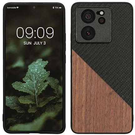 kwmobile Hülle kompatibel mit Xiaomi 13T / 13T Pro - Handyhülle - Handy Schutzhülle - Smartphone Cover - Dunkelbraun Schwarz