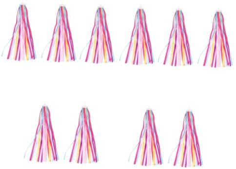 Sosoport 5 Paare Fahrrad-Streamer Lenkergriffe Für Fahrräder Griffband Band Für Ornamente Fahrrad Regenbogen Lenker-Streamer Regenbogendampfer Fahrradquasten Mädchen Kette Kind Polyester