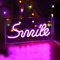 HFHungkeong Neonschild Lächeln für Geburtstag, Hochzeit, Party, Bar, Party-Dekoration, aufstellbares rosafarbenes Neonlicht, dekorative Schilder, Leuchtkasten, Stromversorgung über USB