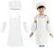 1 juego de uniforme de cocina para niños, 1 gorro de cocinero, 1 par de mangas, delantal de cocina infantil, delantal ajustable, adecuado para niños de 7 a 13 años para pintar, actuar y cocinar