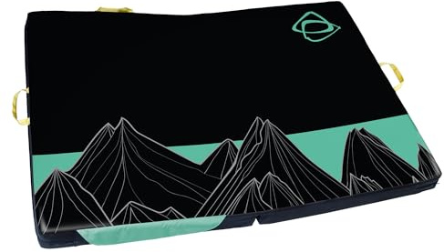 Asana Hero ‘Mountain’ Bouldering Crash Pad - Deluxe Suspension, Triple Layer Dual Density Foam Structure, Heavy Duty Nylon - Premium Rock Climbing Crash Mat (48 x 36 x 4)