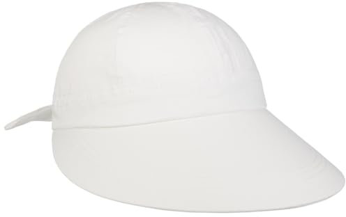 Lipodo Visor Cap - Blauer Visor - Größenverstellbar - Einheitsgröße (ca. 53-58 cm) - Damen - Sonnenschutz aus 100% Baumwolle - Frühjahr/Sommer weiß One Size