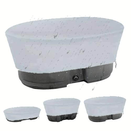 Wasserdicht Poolabdeckung Rund,210D Oxford Abdeckung für Kleinen Frame Pool für den Garten,Sommer Winter Solar Abdeckplane Schutzhülle für Hund und Kinderpool(Size:135x79x63.5cm/100-Gallon,Color:Grey