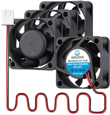 WINSINN DC 40mm Fan 24V 4015 Dual Ball Bearing Brushless Cooling 40x15mm 2PIN (Pack of 4Pcs)