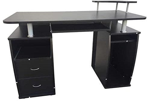 Mesa de ordenador Escritorio integrado for PC de escritorio, portátil, con cajones y estantes, estación de trabajo multifuncional for PC, escritorio, muebles duraderos for oficina en casa Escritorio d