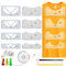 Pack of 18 T-Shirt Ruler, Alignment Tool, T-Shirt Alignment Ruler, Plotting, Stencil Ruler, with 4 V-Neck Sizes (White) + 8 Collar Sizes (Transparent), for Adults, Children and Teenagers