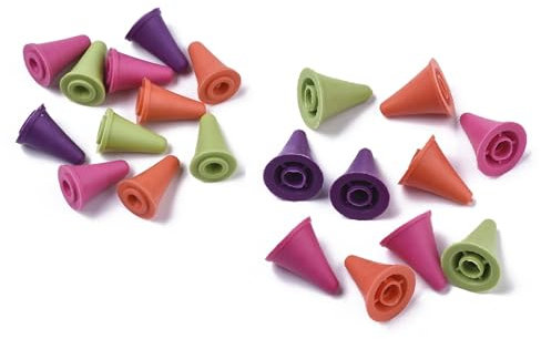 Stricknadel-Stopper für Nadelspiel, Set mit 8 Stück (4x klein 4x groß) (Bunt)