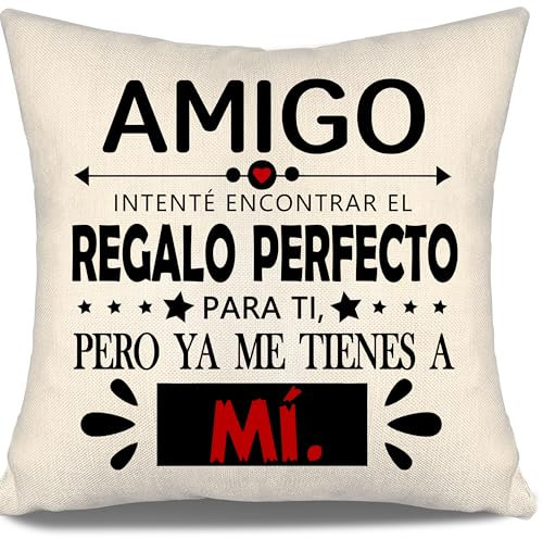 Aosumin Fundas de Cojín para Amigo - Regalo Divertido para Cumpleaños, Graduación (Amigo-a)