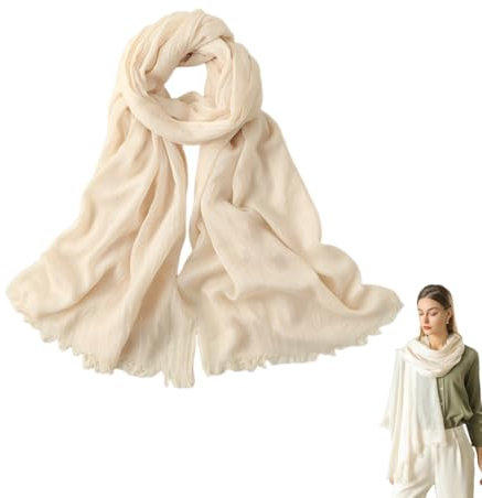 QOWIJEX 1 Pieza Pashmina Mujer Bufanda Mujer Elegante Chal Estola de Lino Lisa Unisex Bufanda Larga Suave Foulard Primavera Verano Otoño Invierno 95 * 195cm