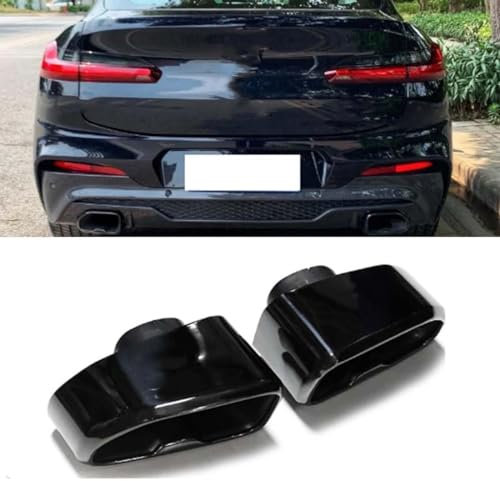 MCDA Endstuck Auspuff für BMW G01 X3 G02 X4 2019 2020, Auspuffblenden Edelstahl Auto Endstück Endschalldämpfer Spitze Endrohrblende,Black