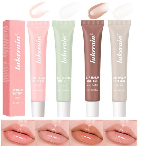 Baorder 4 Colors Lip Butter Balm, Summer Special Conditioning Lip Mask und Lip Balm - Ultra-Hydrating, pflegende Lippenpflege mit natürlichen Inhaltsstoffen, Sheabutter und Olivenbutter, beruhigt und