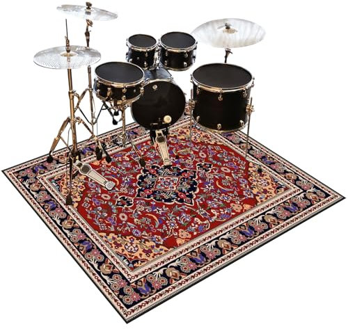 Schlagzeugteppich 160 x 120 cm - Professioneller Drum Teppich, Schallschutz Und Antivibrationsmatten Für Musikinstrumente, Akustik Trommelteppich