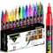 Alitastro 24 Acrylic Paint Pens - Waterproof Fabric Paint Markers Acrylic Markers for Rock Painting, Glass, Wood, Stone, Canvas, Metal, Arts and Crafts for Adult, 0.7mm Extra Fine Japanese Tip