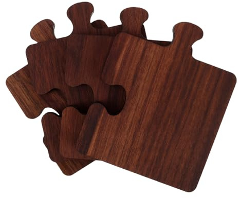 Garneck 4pcs Insulated Wooden Coaster Puzzle for Japanese Tea Cup Desk Home Tabletop