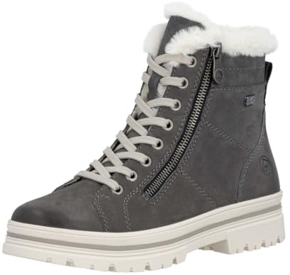 Remonte D2U73-45 Damen Schnürboot Nubuk-/Veloursleder Grau Grau