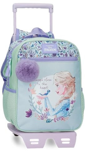 Disney Frozen Close to The Heart Kinderrucksack, Schulrucksack, aus Polyester, Seitentaschen, breite verstellbare Träger, Tragegriff Oben zum Aufhängen, System Magic Fix, Rosa, Talla única, Rucksack