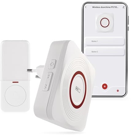 EMOS GoSmart Home - Campanello wireless con app WiFi, 52 melodie, portata 150 m, 4 volumi fino a 110 dB, batteria inclusa, colore: Bianco