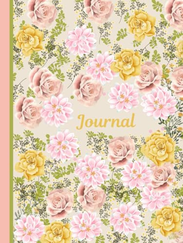 Pretty Floral Journal 100 pages lined softly with roses Pretty Pink Roses and Yellow Flowers pages have delicate flower on each page Perfect Gift for any age!