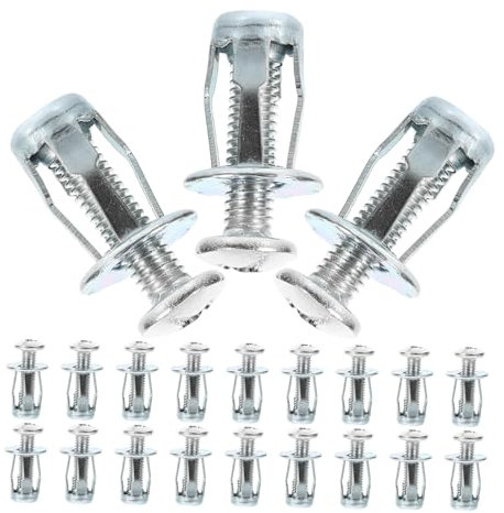 Amosfun 25 Sätze Satz Gewindeeinsätze für Holz Wand Nietmutter intern Nuss Muttereinsatz schrauben gewindestange Stiefel Schraubanker Blütenblätter Nüsse Verzinkter Kohlenstoffstahl Silver