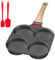 Traxenta Padella Pancake, Antiaderente Padelle, Pentola Pancakes, Piastra a 4 Stampi, Stampo Maker, Frittata in Alluminio per Colazione Hamburger Uova Fritte, per Induzione e Gas (Grigio)