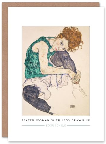 Artery8 Egon Schiele Seated Woman With Legs Drawn Up Greeting Card – Modern Figurative Art Note Card