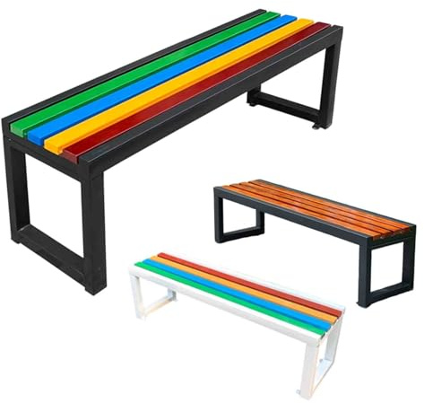 Generisch Gartenbank Holz Sitzbank Outdoor Stabil 80 100 120 150cm Breit Garten Balkon Terrasse Bänke Ohne Lehne Wetterfest(100cm)