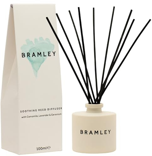 Bramley Soothing Reed Diffuser 100ml, Camomile, Lavender & Geranium essential oil Reed Diffuser for Home, Room Decor, Home Essentials